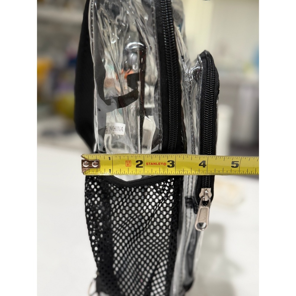 Clear Stadium Approved Sling Bag Crossbody Backpack Transparent PVC Black Trim - Picture 5 of 5